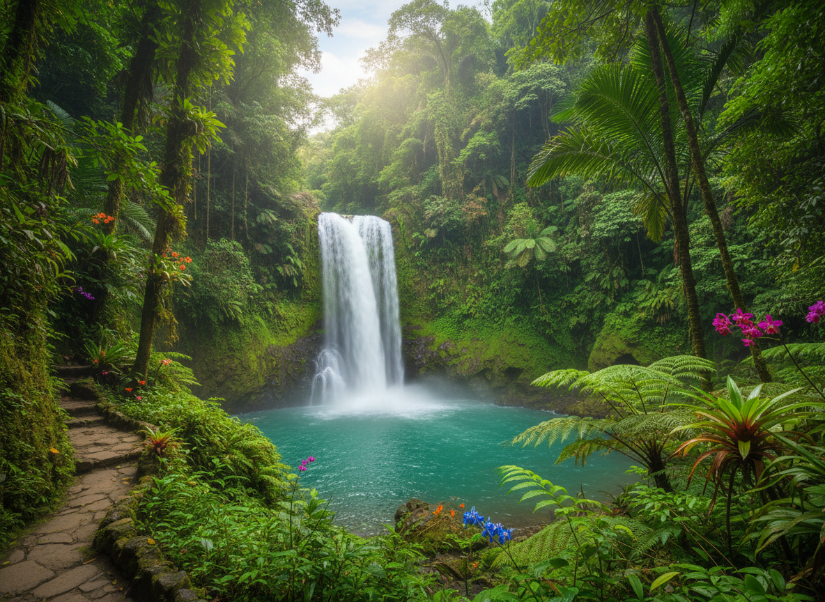Costa Rica - Cascada en selva tropical